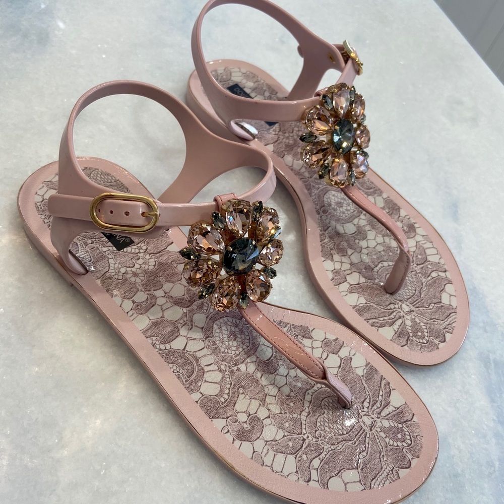 Dolce & Gabbana pink rhinestone Sandals